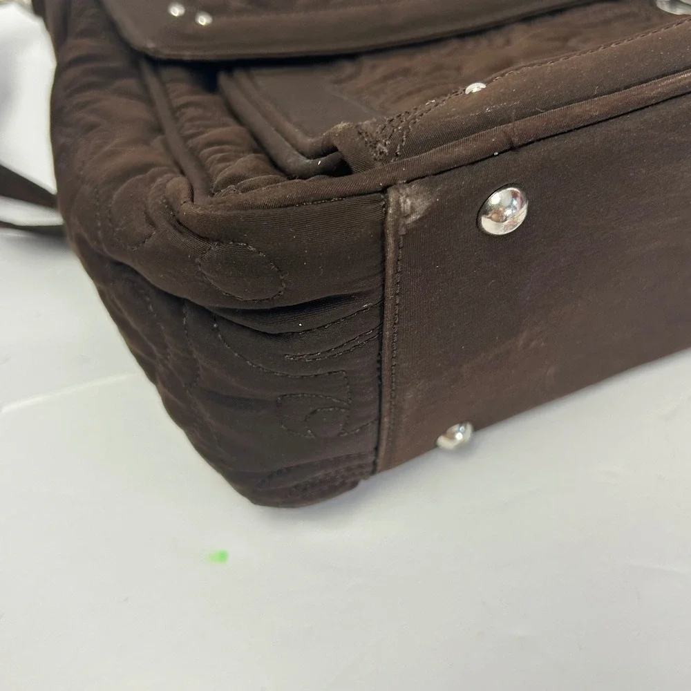 Vera Bradley Brown Quilted Briefcase‎ Messenger Laptop Bag Floral Lining